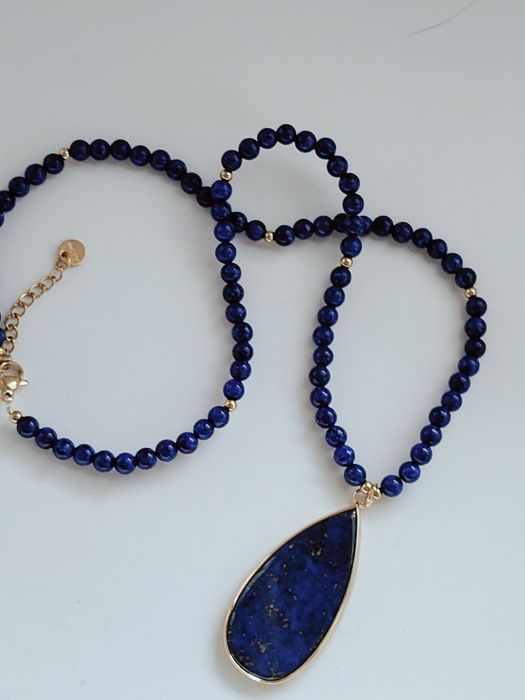 Naszyjnik wisiorek lapis lazuli naturalny kamień