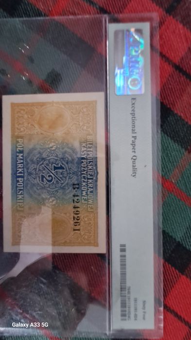 Zestaw 3 banknotów.Wysokie noty.1/2 marki.1 marka.2 marki.PMG