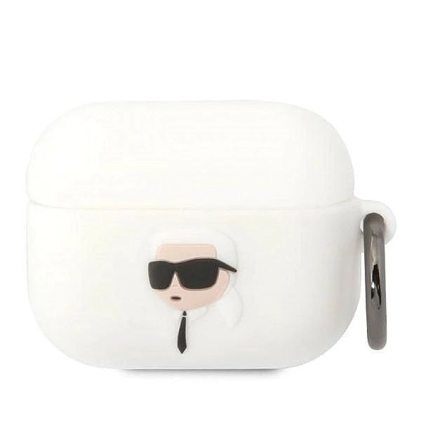 Etui Karl Lagerfeld Silicone Karl Head 3d na AirPods Pro - białe