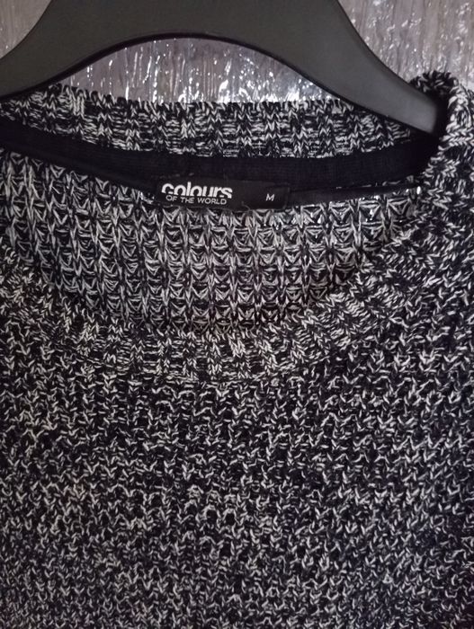 Sweter czarno biały melanż