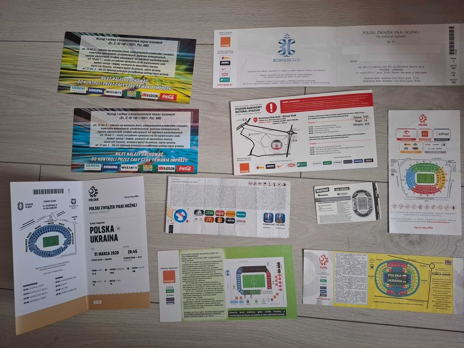 Ukraina, bilety kolekcjonerskie, program meczowy, naklejki EURO 2012