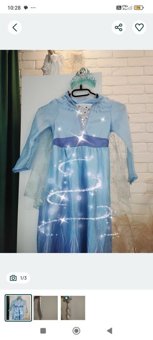 Strój Sukienka Frozen peleryna 110/116