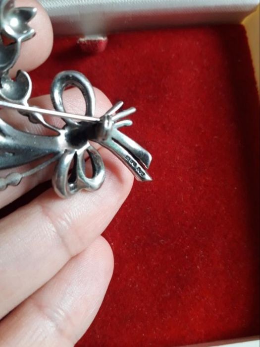 Редкая винтажная брошь sterling  925 серебро bjl