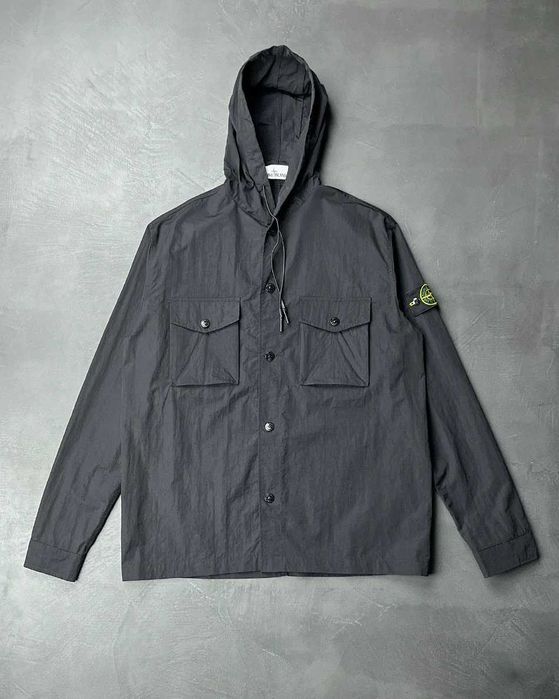 Куртка-Сорочка STONE ISLAND 12408 Hooded Overshirt Black SI0107-BK