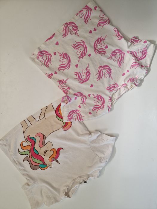 2 koszulki H&M 92 zestaw jednorożec t-shirt