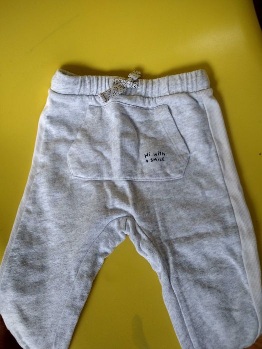 Zestaw spodnie szary Zara Basic 92 ocieplane