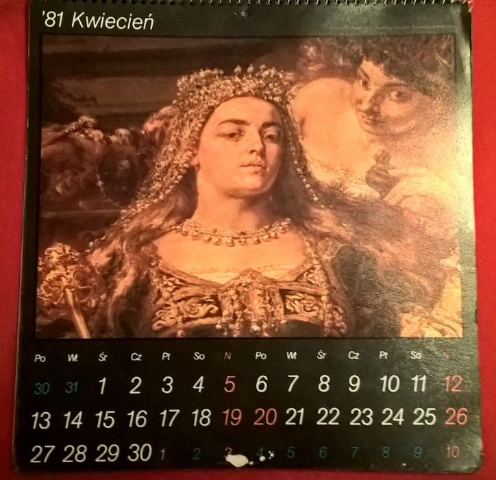 Kalendarz 1981 rok - Matejko obrazy - unikat!
