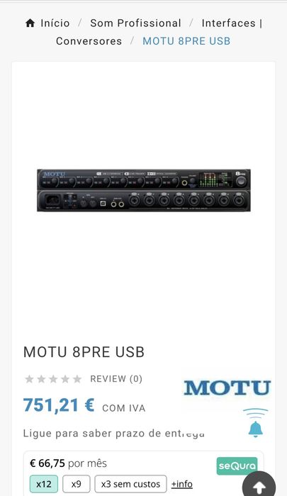Interface audio MOTU 1248 USB + MOTU 8pre
Interfaces AVB Thunderbolt e interface de áudio USB
AVB Thunderbolt e interface de áudio USB