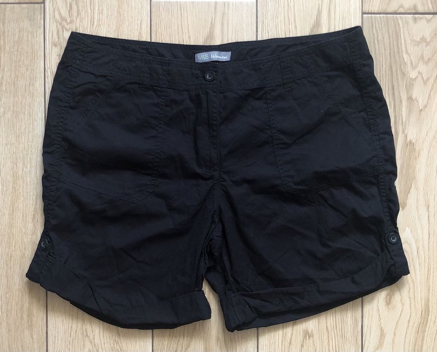 Czarne bawełniane szorty M&S Woman XXXL
