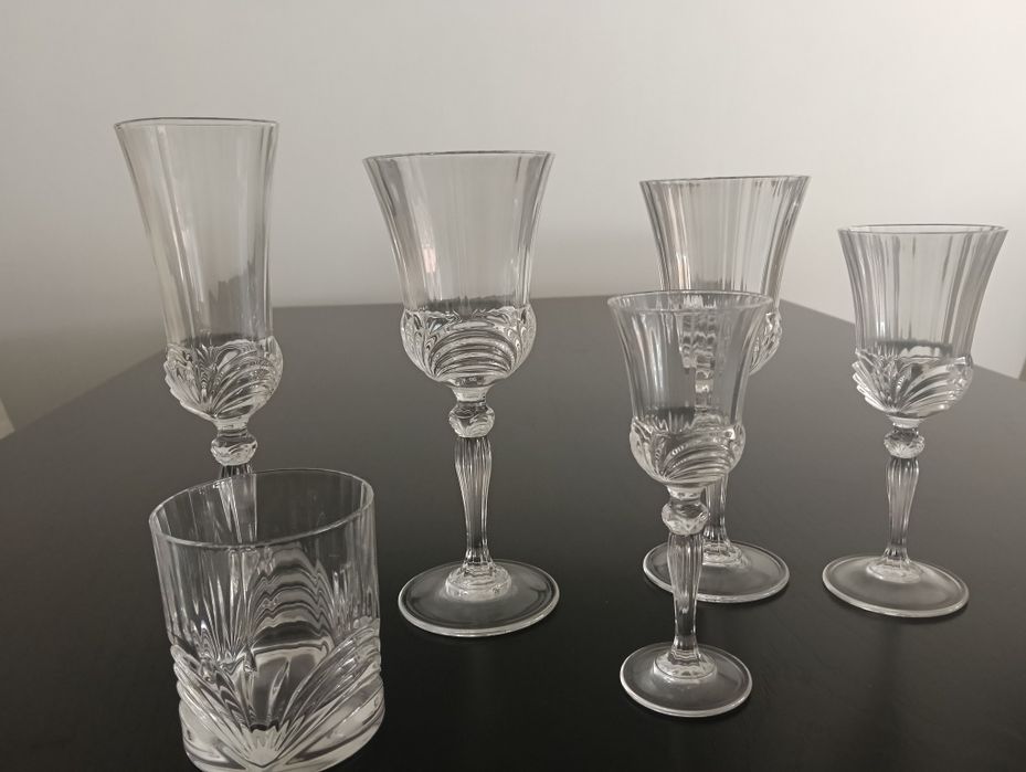 Conjunto de copos de cristal d'Arques