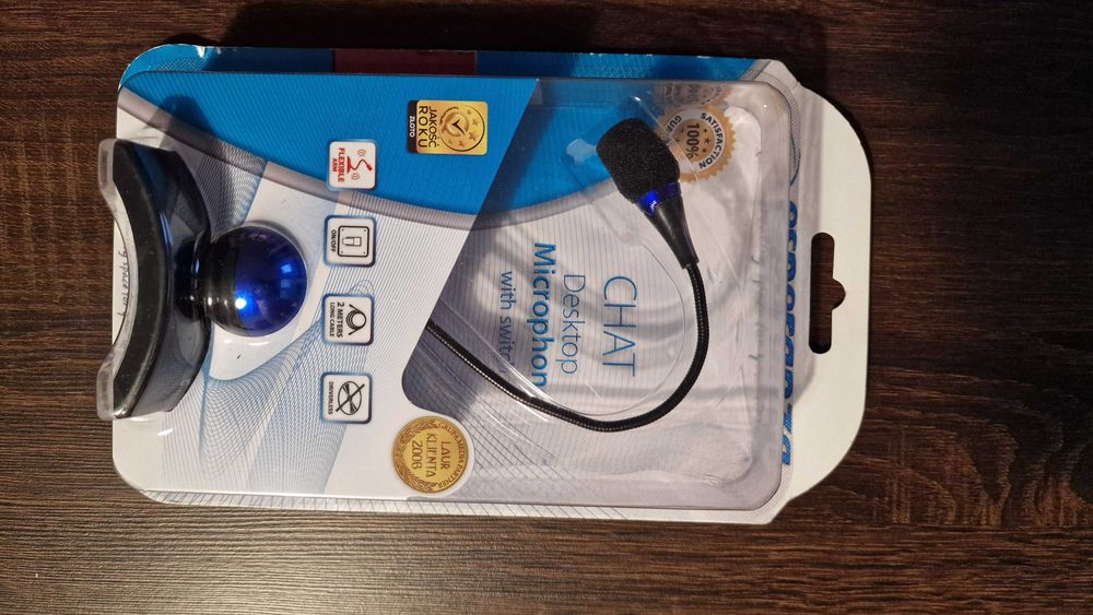 Mikrofon stacjonarny z przełącznikiem - nowy