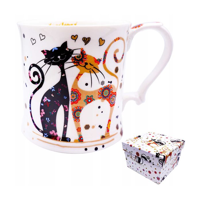 Oryginalny Kubek JAKOŚCIOWA PORCELANA Kot 380ml na PREZENT