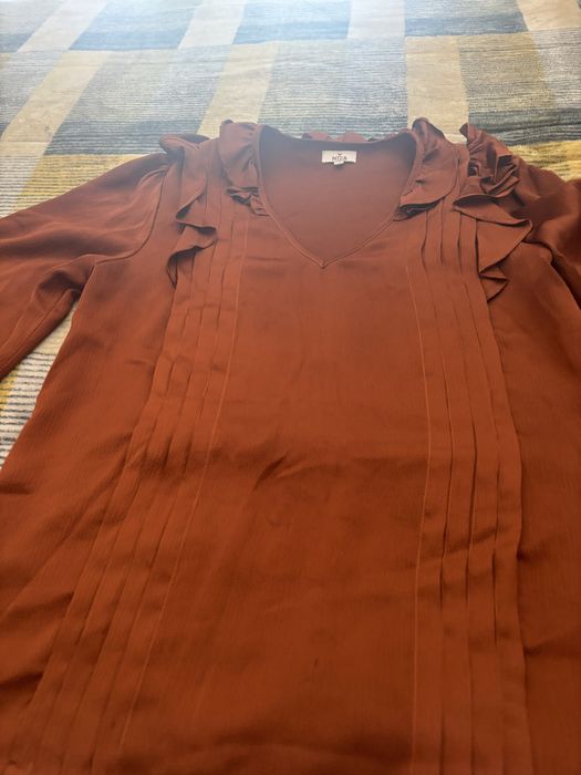 Tunica de seda cor pinhao