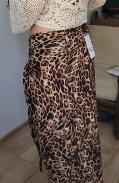 Pareo wiązane zara w panterkę rozmiar XS/S