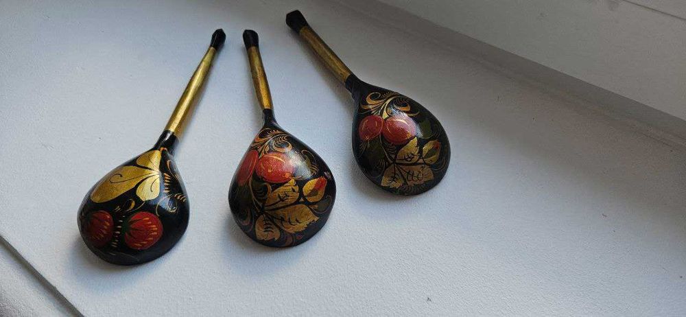 Деревянные ложки антикварные Петриковская роспись, ручная работа. СССР