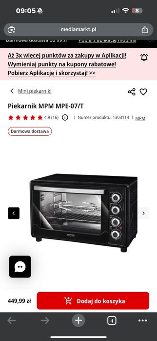 Piekarnik elektryczny MPM mpe 07-t
