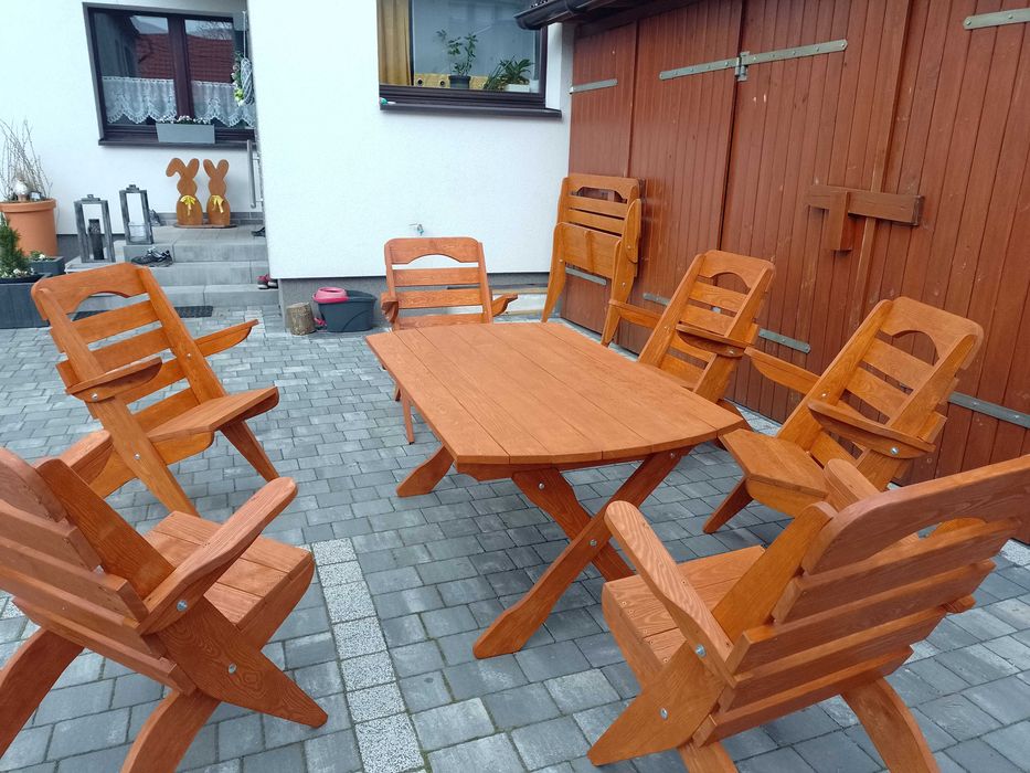 Komplet ogrodowy drewniany
