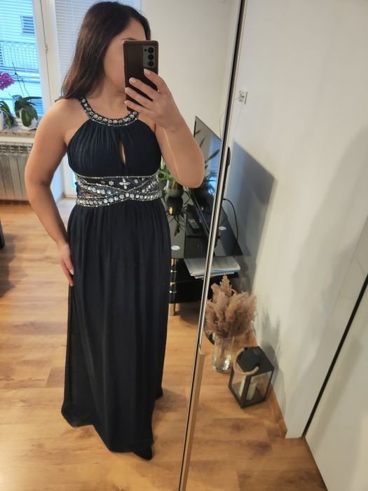 Sukienka maxi kryształki wesele sylwester studniówka