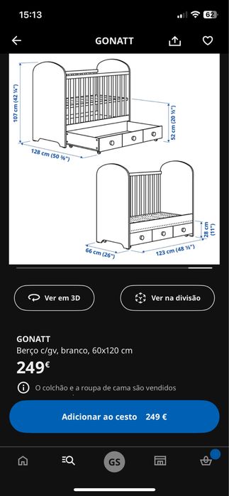 Berço IKEA como novo