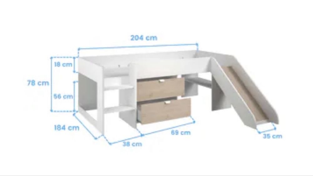 Cama com escorrega