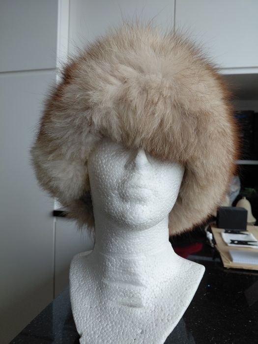 Czapka naturalna futerko vintage