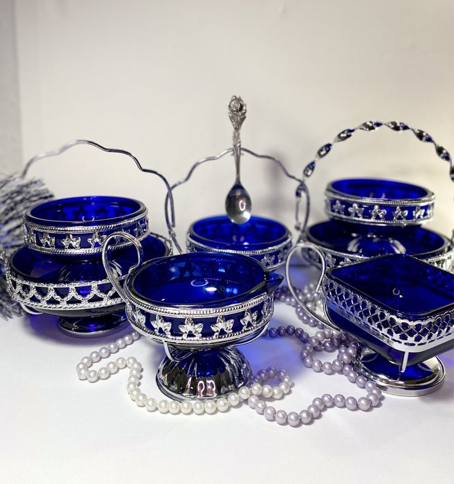 Винтажная сервировочная посуда "Cobalt"Kобальт, 60-70-е гг.