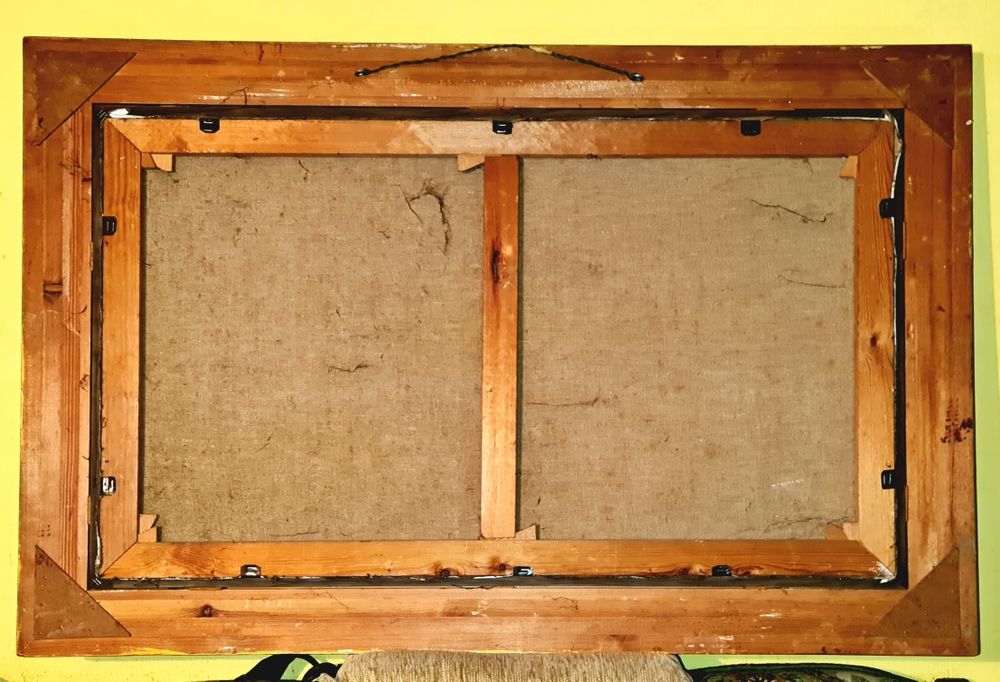 Obraz  olejny.  "POLOWANIE" (121,5 x 81,5 cm)