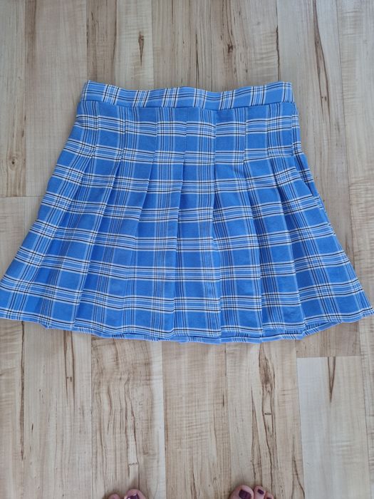 Spódnica w kratę, plisowana roz.152 Shein