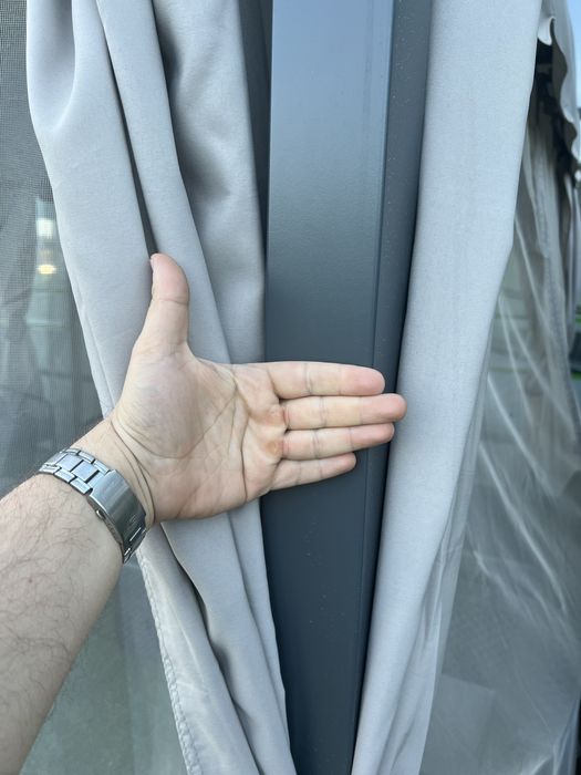 Садова альтанка з міцного каркасу 3х3/3х4м шторки+москітка, павільйон