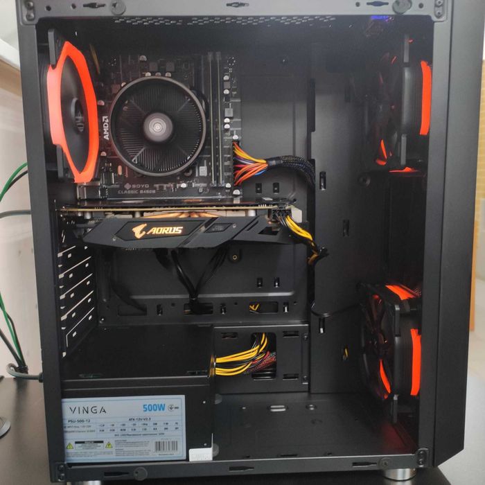 Компютер Новый Ryzen 5 4500, 16GB DDR4, Aorus RX 570, SSD 512GB m2