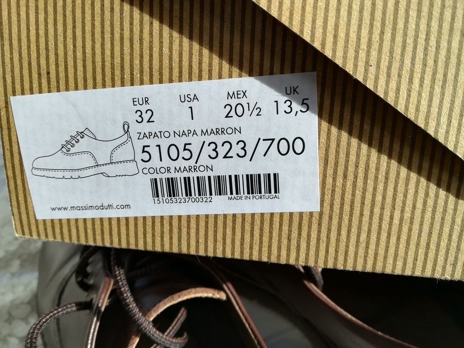 Sapatos rapaz castanhos Massimo Dutti