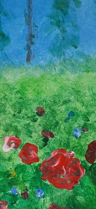 Pintura "Floresta da vida". Iryna Lyashenko. Tela sobre cartão 20×30.