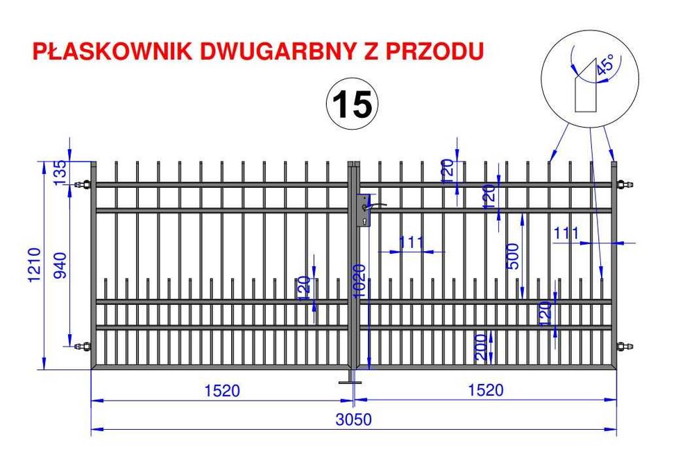 Nowe ogrodzenie cynkowane, malowane ogniowe - wzór nowoczesny