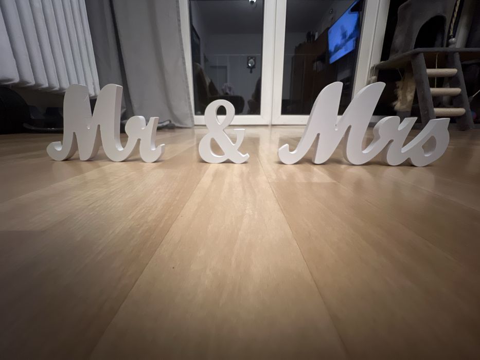 Napis dekoracja Mr&Mrs