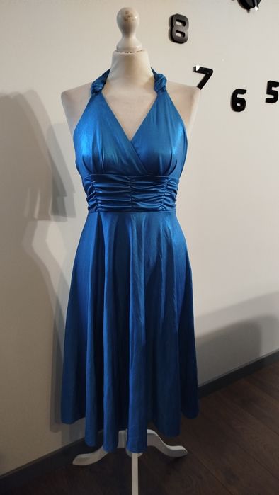 Morska retro sukienka do tańca 36