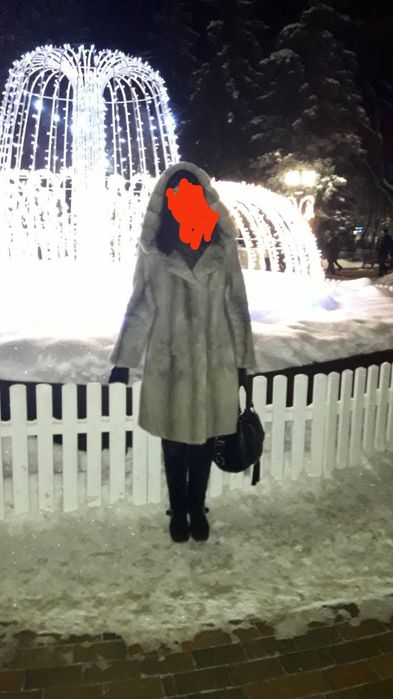 Шуба норкова з капюшоном