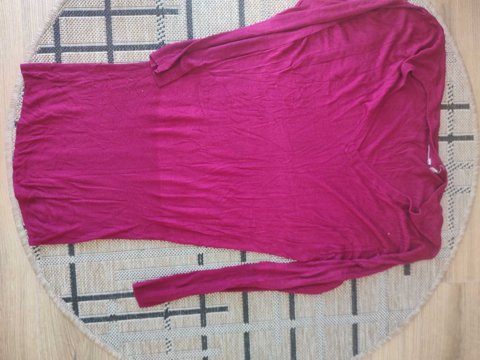 bordowa tunika sweterek