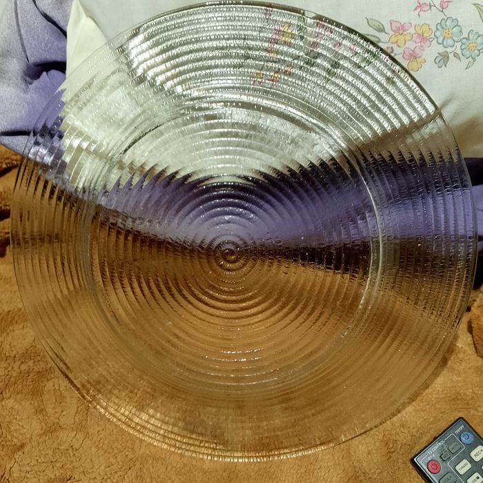 PRL talerz płaski szklany