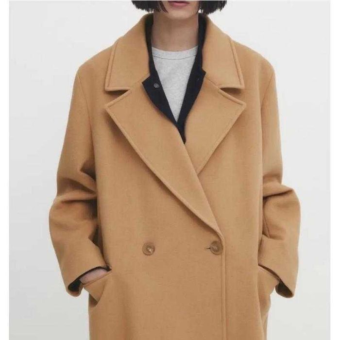 Massimo dutti пальто двубортное шерстяное
