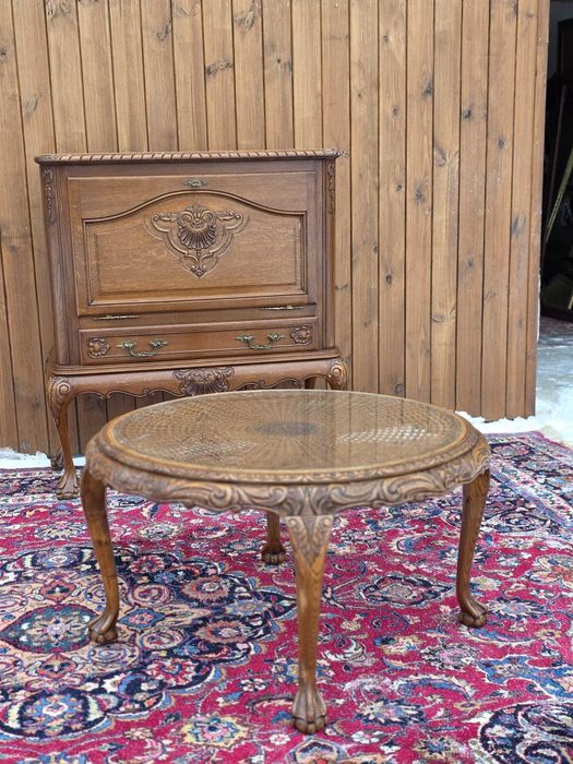 Ława Chippendale z rattanem i szybą #2430 Stylowy Węgrów