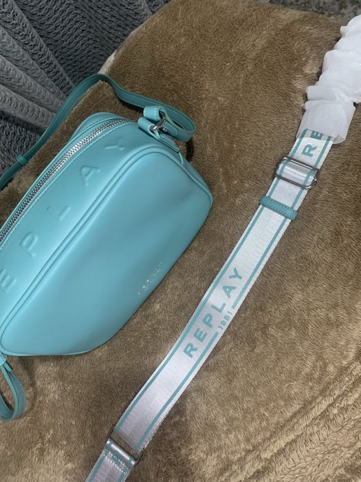 Crossbody Bag with Zip Aqua Green- Replay