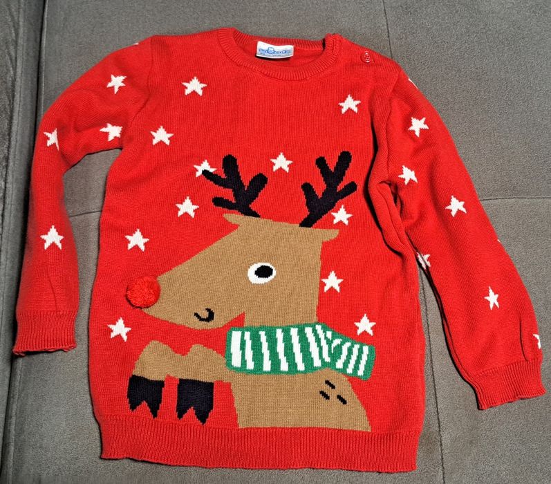 Sweterek świąteczny w reniferka rozm 98