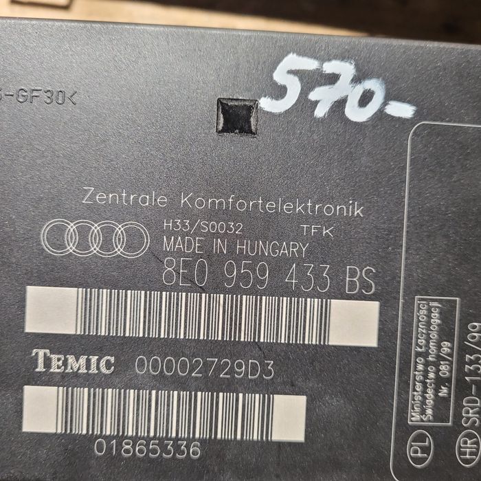Moduł sterownik komfortu obudowa modułu audi a4 b7 2005r