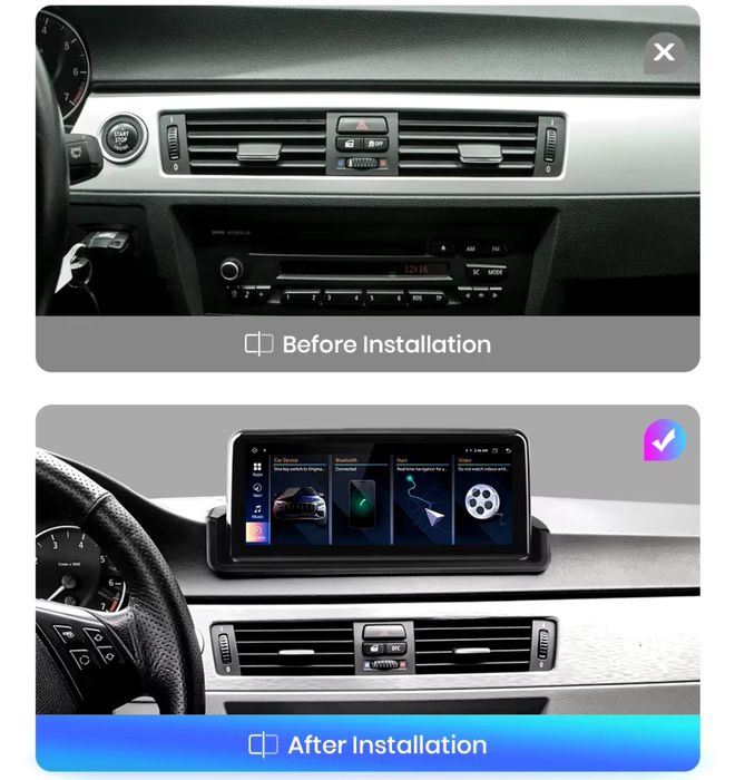 Rádio 10,25" android 4/64GB BMW E90 E91 E92/93 CARPLAY 8Core 4G iDrive