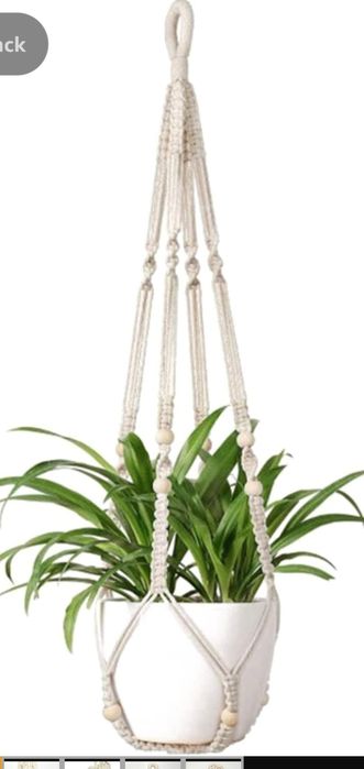 Wiszący kosz na rośliny z koralikami Boho 2 szt.