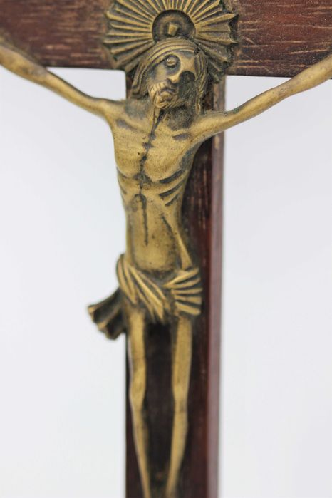 Antiquíssimo Crucifixo em Pau-Santo e Bronze