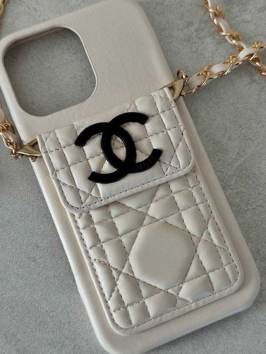 Чохол для смартфону Chanel iPhone 16 Pro Max (Чорний або Бежевий)