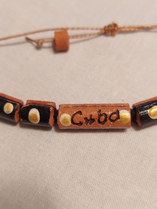 Pulseira de Cuba, ajustável, em Terracota.