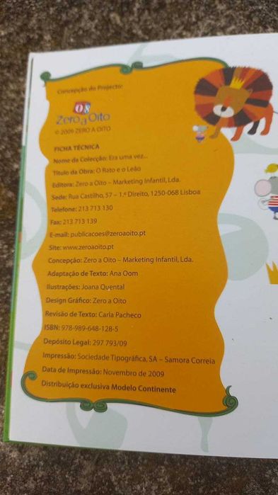 livro infantil ''o rato e o leão''