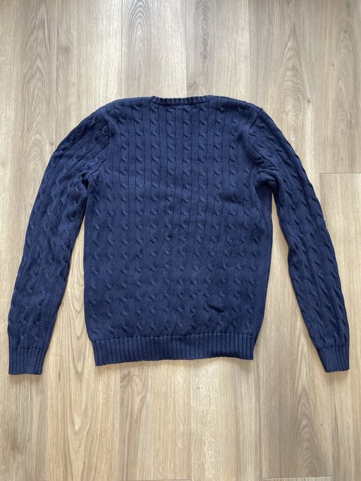 Damski sweter warkocz Ralph Lauren Sport granatowy navy